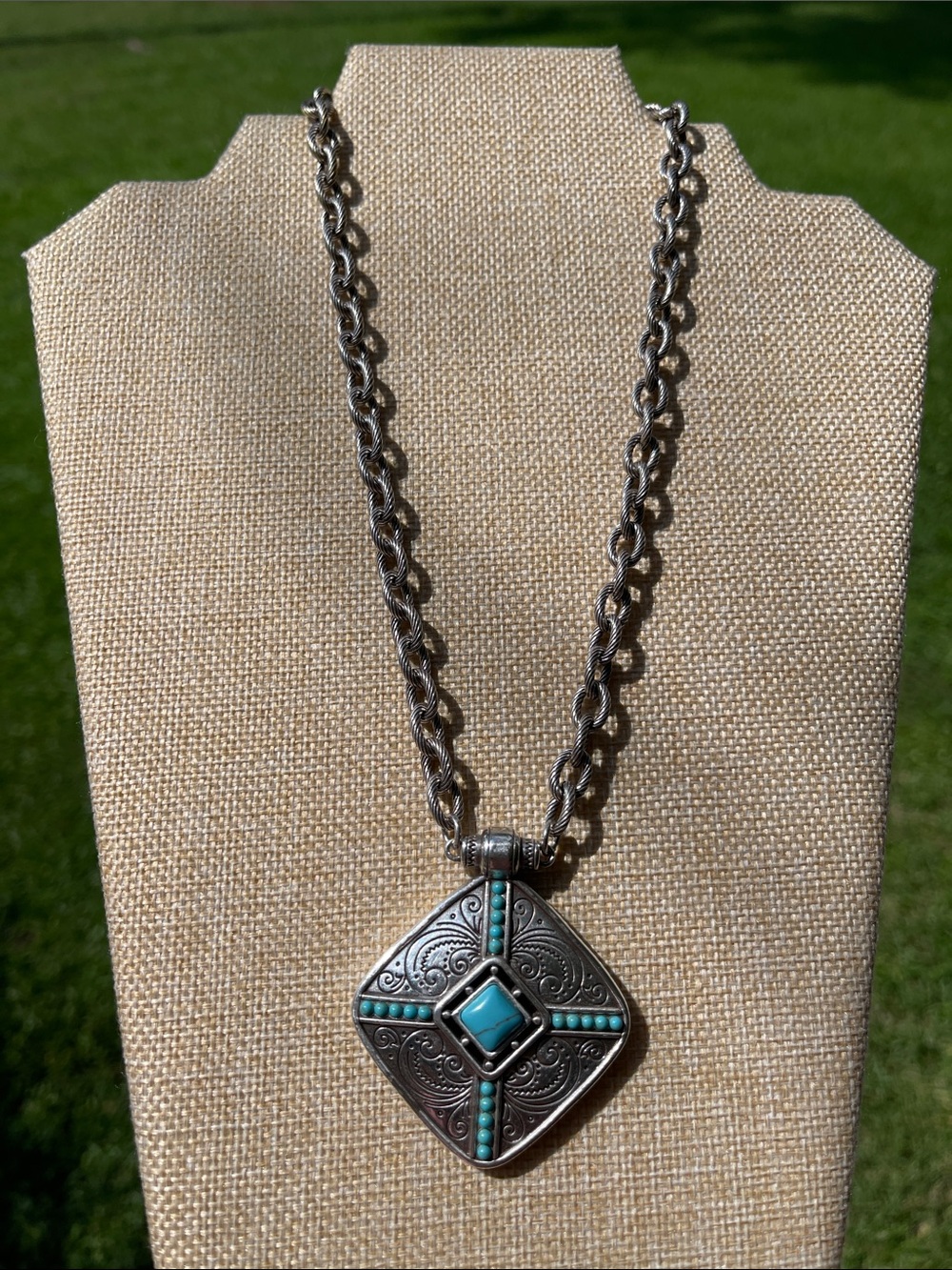 Brighton Primrose Pendant Necklace Silver-Turquoise - Picture 16 of 16